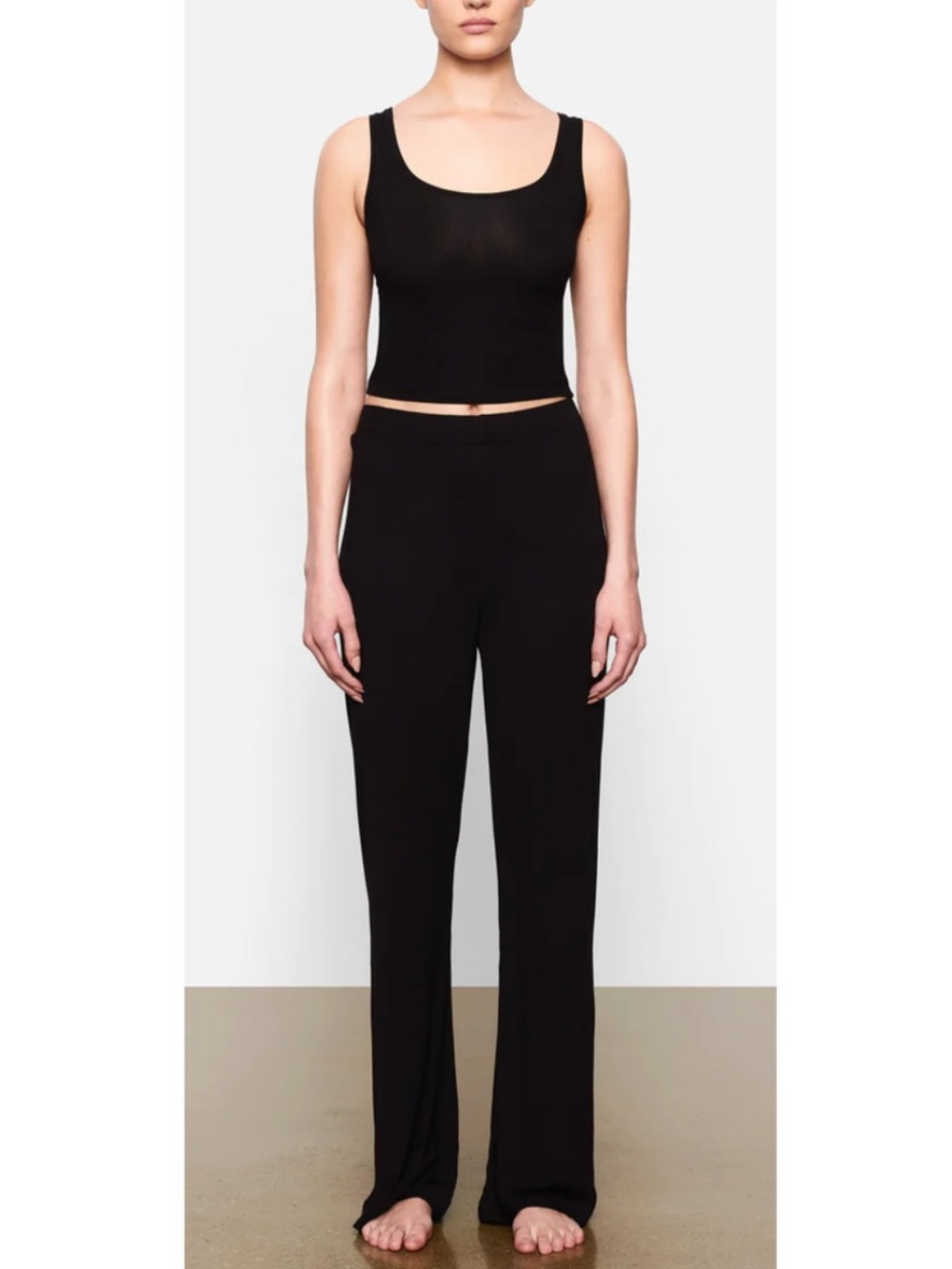 Skims | Ribbed Lounge Black Pants
